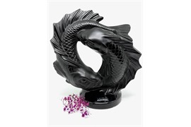 Скульптура Lalique Double Fish — чёрный хрусталь