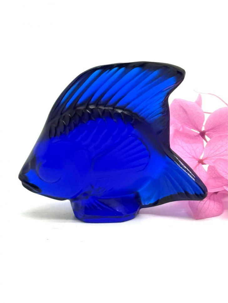 LALIQUE 青色 ガラス 魚の置物 Lalique Синяя Рыбка купить в интернет-магазине SYLPHINA цена 11